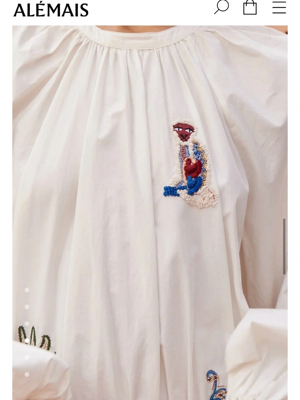 Alemais White Embroidered Mini Dress